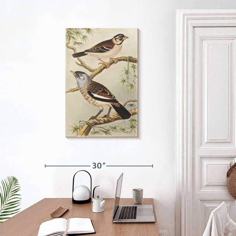 Brampt Twee Vogels Op Takken, 30" H x 20" W