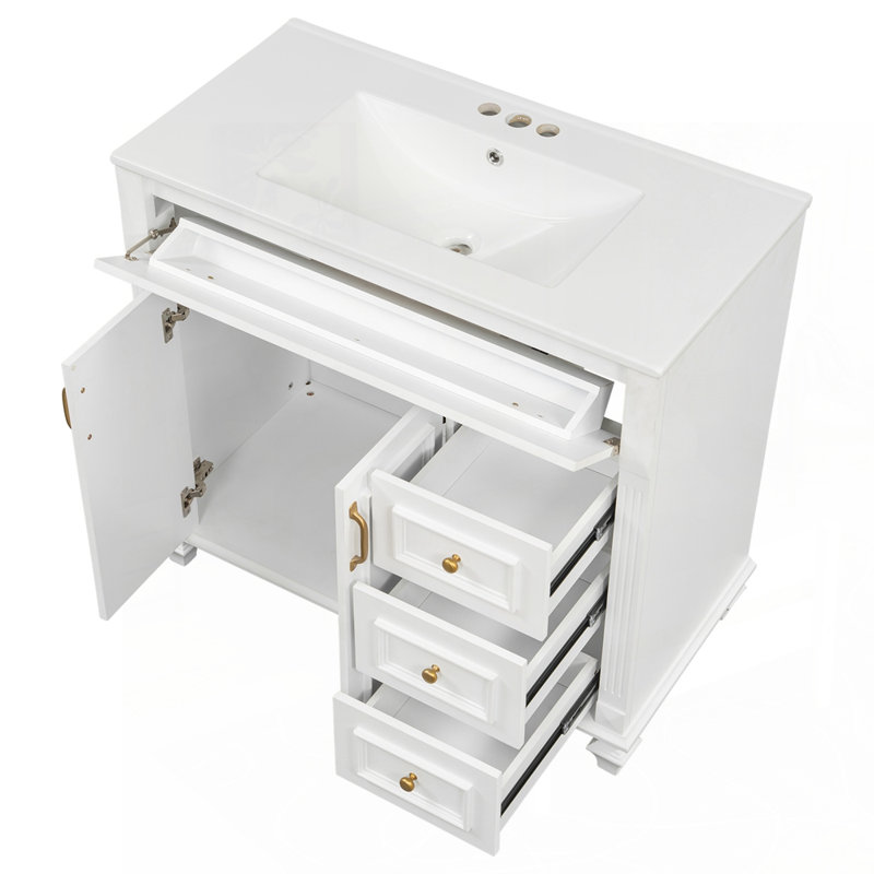 Meuble-lavabo élégant avec rangement spacieux et quincaillerie raffinée