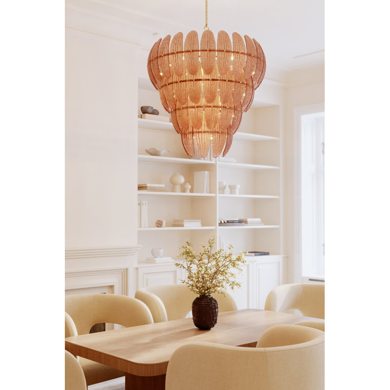 Luminaire suspendu 15 lumières 32,75 po Marclaire, Brun
