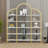 Modern Display Shelf Curved Top 5-Tier Bookshelf Open Storage Organizer X-Bar Frame Spacious Bookcase