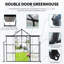 Serre toutes saisons 2,4 x 1,8 m - Base galvanisée, ventilation, Serre Kingdom pour plantes, double porte, système de ventilation, fleurs