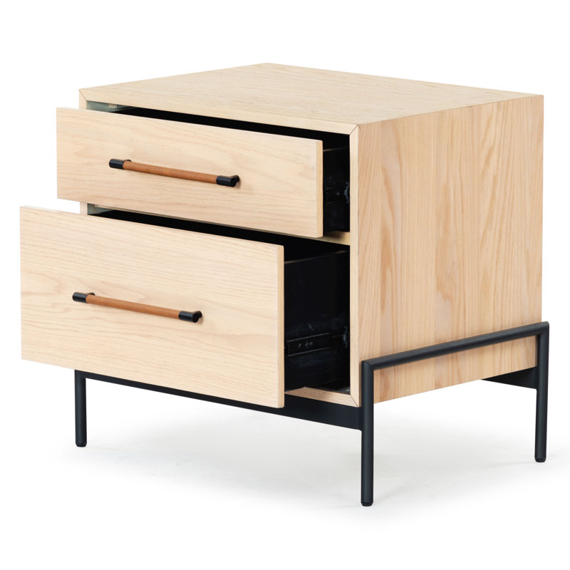 Chandri 2 - Drawer Nightstand, Oak/Black