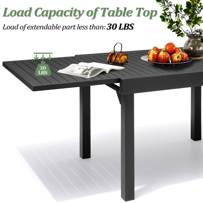  4 - 8 Person Extendable All-aluminum Rectangular Dining Table