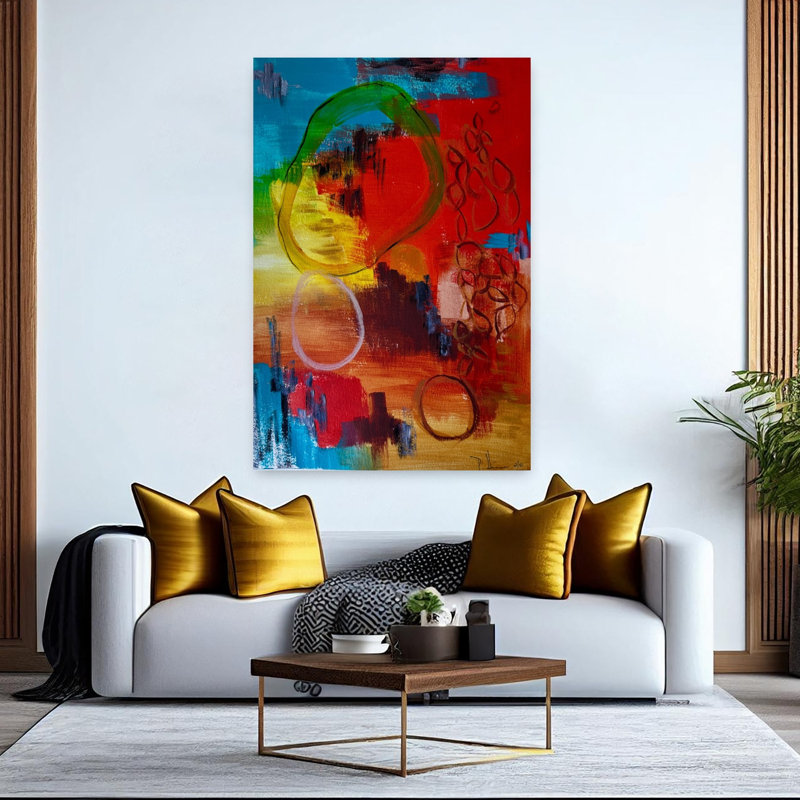 Art contemporain, art contemporain abstrait, H 60 po x l 40 po