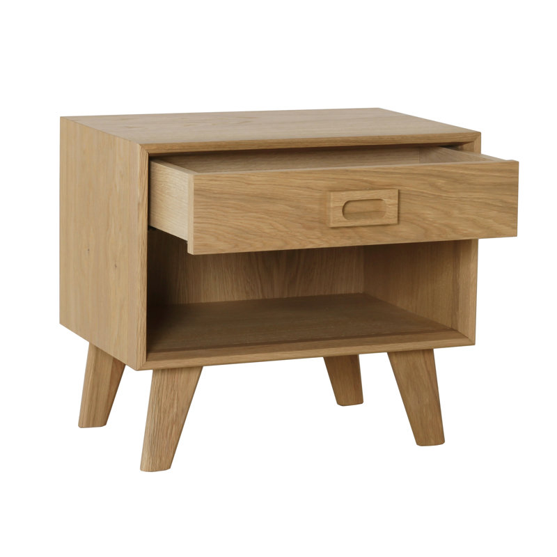 Cristobal 50 cm W Bedside Table, Oak