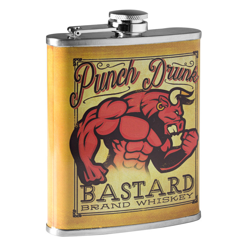 Flacon à hanche en acier inoxydable punch Drunk Bastard