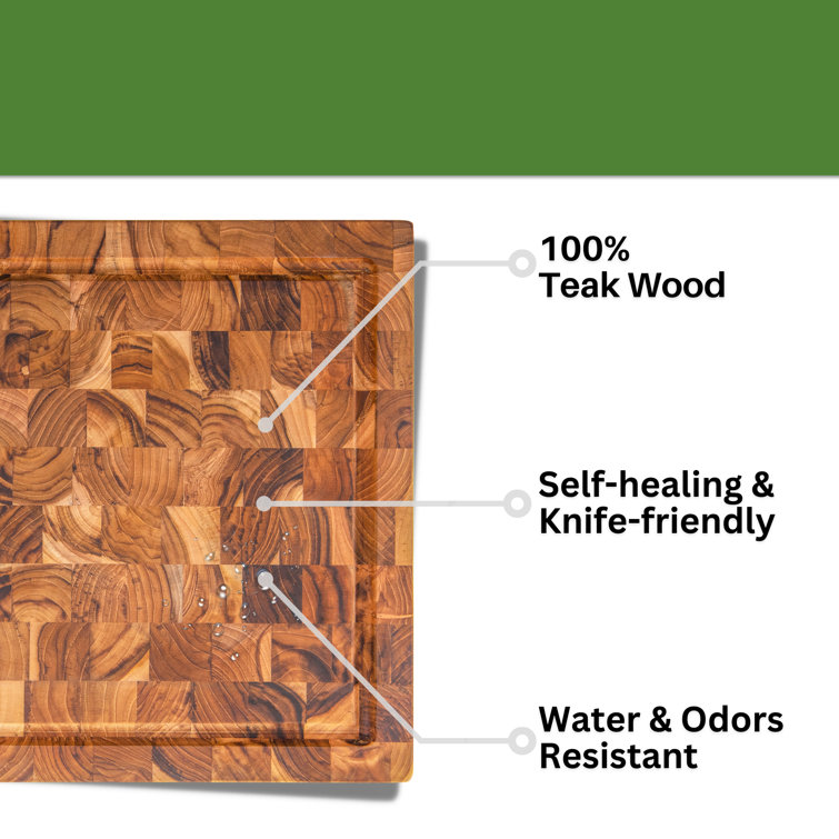 BEEFURNI Teak Wood End Grain Cutting Board & Reviews