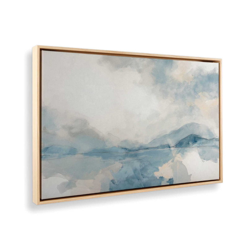 Misty Blue Reflections, reproduction sur toile dans un cadre, H 32,75 po x l 48,75 po, Érable américain