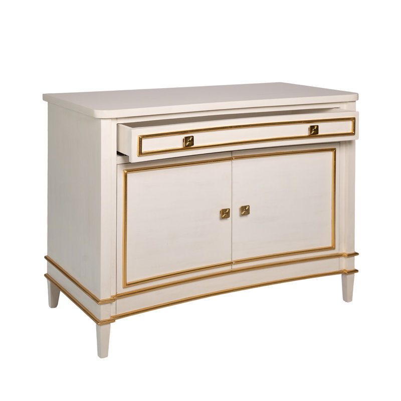 Izmir Solid Wood 2 - Door Accent Cabinet, Antique White