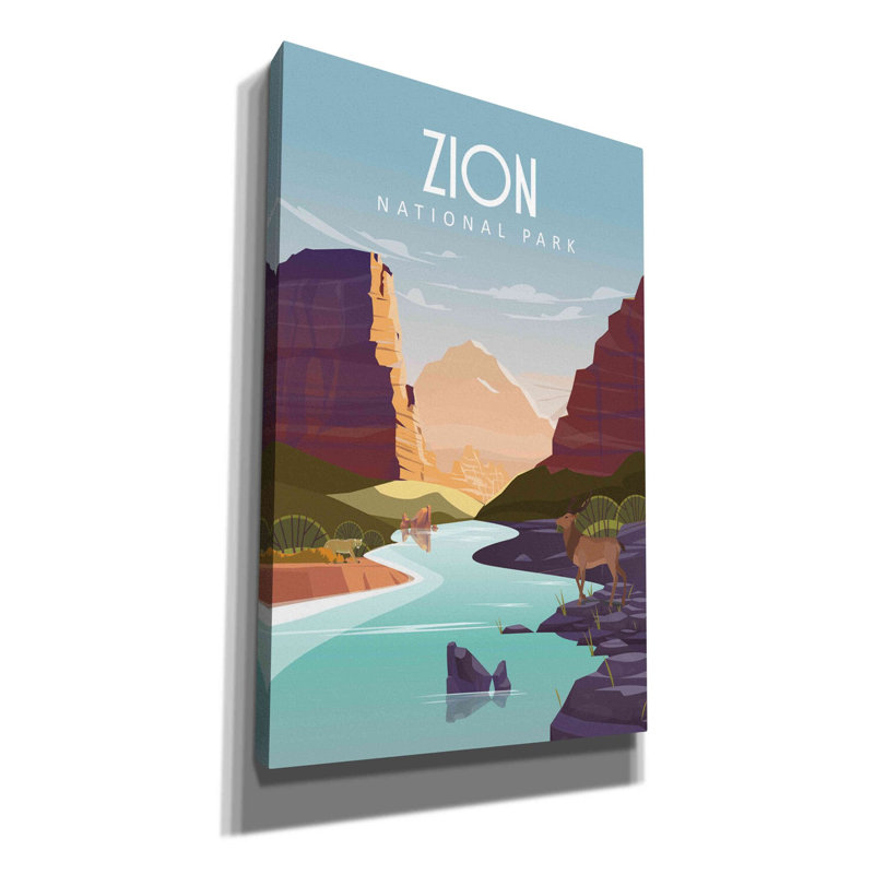 «Zion National Park» par Arctic Frame Studio, art mural sur toile, H 40 po x l 26 po x P 1,5 po