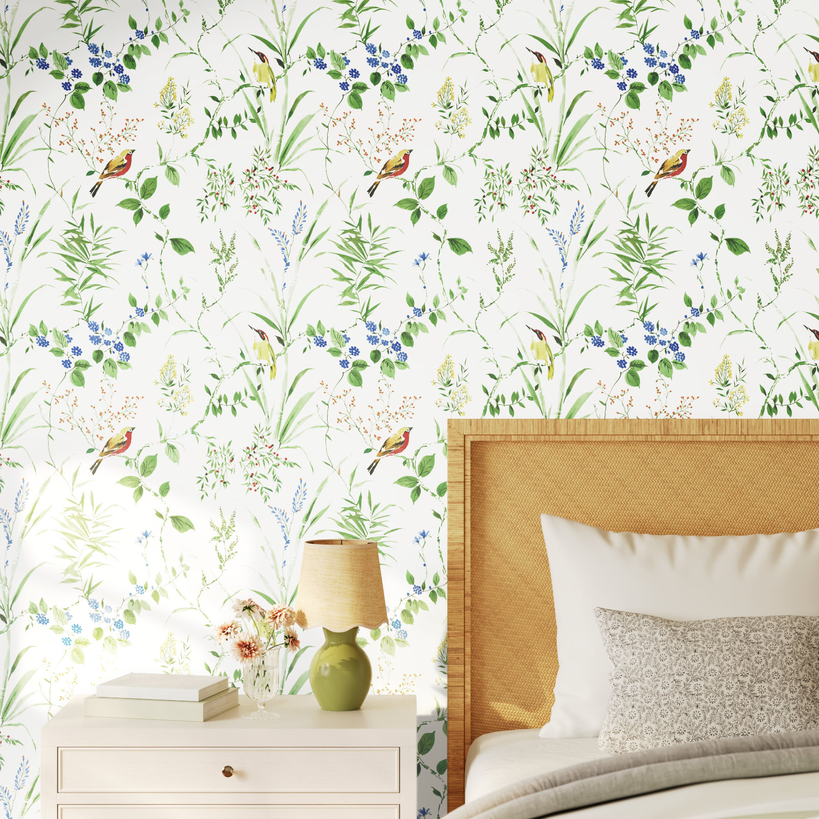 Stevenson Wallpaper Roll, Green/Blue