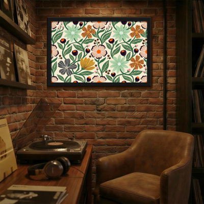 Plants & Flowers Floral Pattern With Colorful Flowers And Leaves