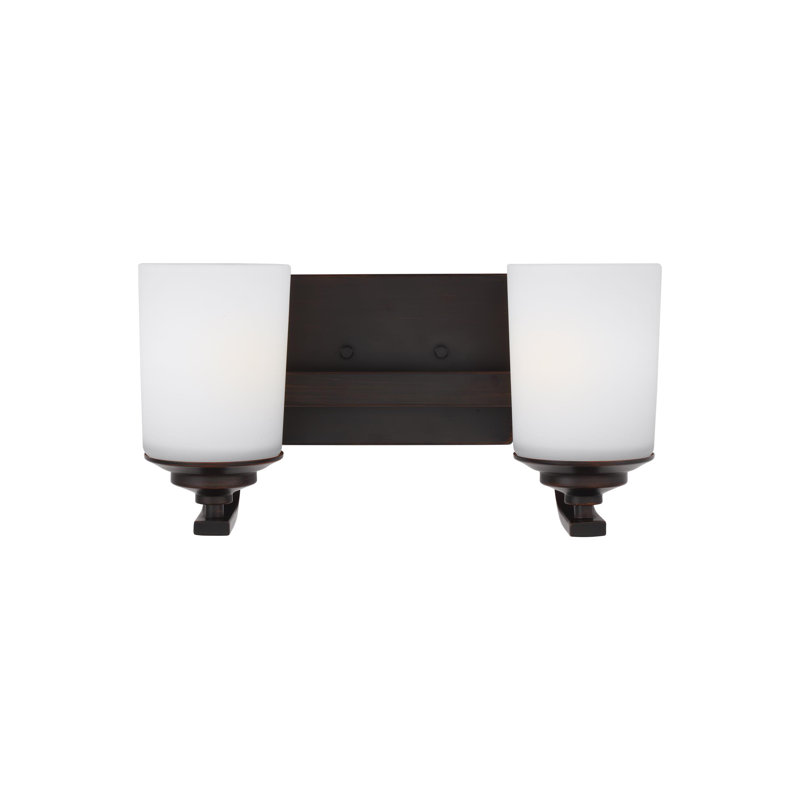 Applique murale / salle de bain deux lumières Kemal de Génération Éclairage , Ampoule non incluse, 2 lumières, Nickel brossé
