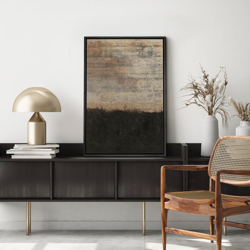 «Grunge Abstract Paint Stroke Effect», blocs de rouille brun foncé, illustration abstraite, photos rustiques, impression sur toile encadrée