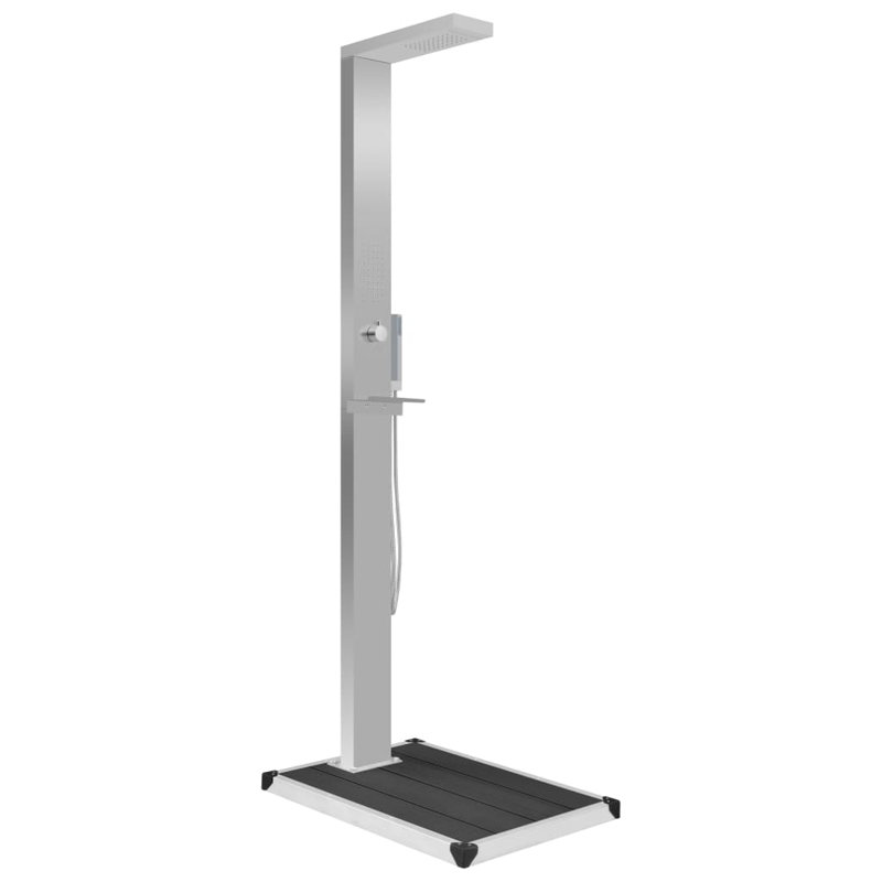 Mullica 800 x 620 mm Metal Shower Tray, Grey