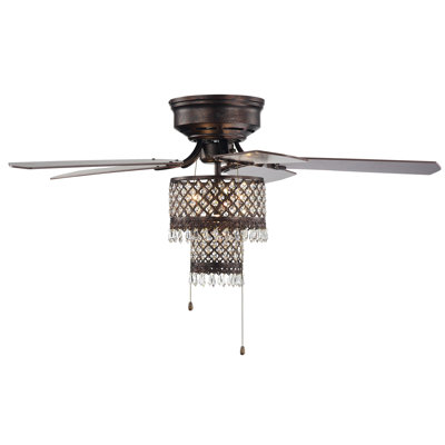 Ventilateur de plafond encastré à 5 pales de 52 po avec chaînette et ensemble d'éclairage inclus Winkleman