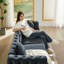 Canapé Chesterfield à accoudoirs roulés de 82 pouces avec deux coussins-516715035