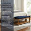 Charmant banc repose-pieds capitonné avec tablette de rangement - Mobilier d'appoint polyvalent pour la chambre à coucher, le vestibule et le salon-131633194