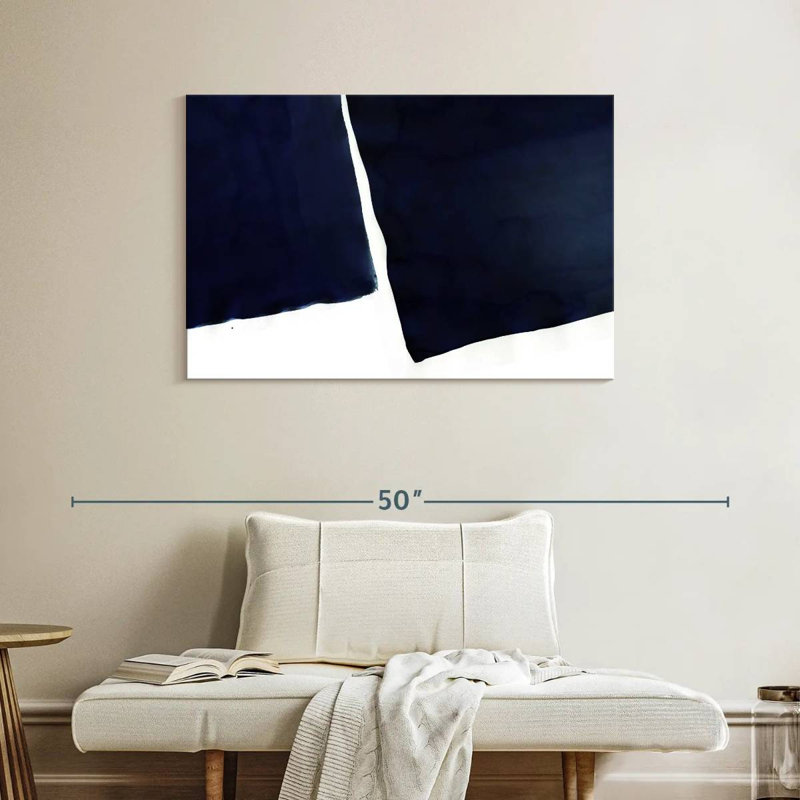 Avery Minimal Navy Blue Abstract I, 26" H x 39" W