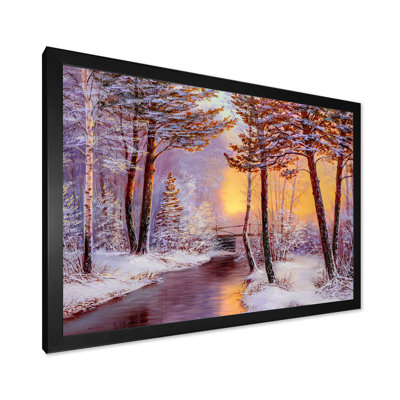 Sunshine Through Snowy Winter Landscape Vii - reproduction d'art sur toile