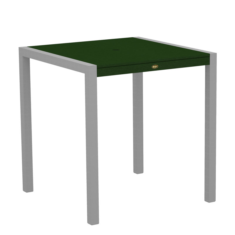 Table de comptoir de ville Trex, Argent texturé / Forêt tropicale, 36 po x 36 po