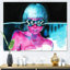Shine Turquoise Sensual Portrait II - Glam, art mural sur toile