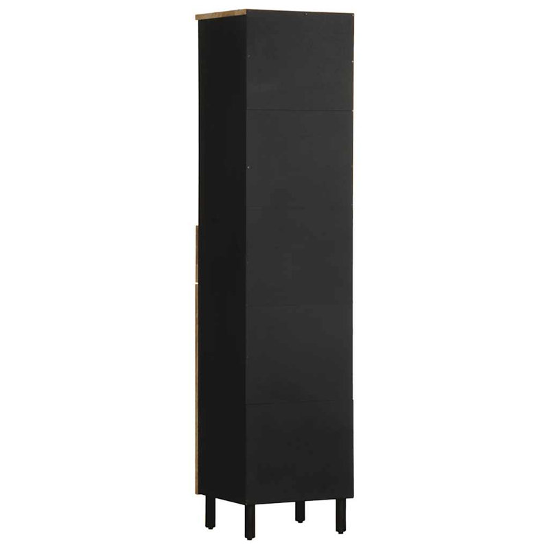 vidaXL Bathroom Cabinet Black Solid mango wood, Iron Medium