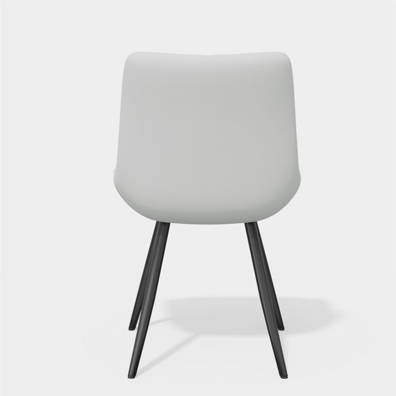 Ensemble de 2 chaises de salle à manger rembourrées, chaises modernes avec pieds en métal, chaises de cuisine avec dossier pour salle à manger