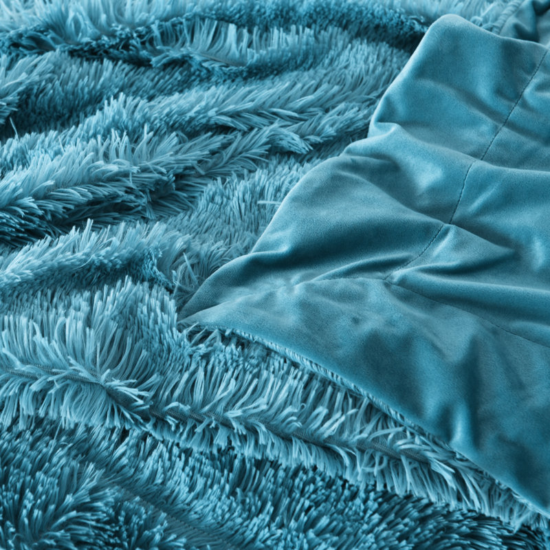 Hand Woven Throw Blanket, Blue