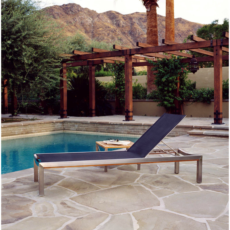 Tiburon Outdoor Chaise Lounge, Black, Yes