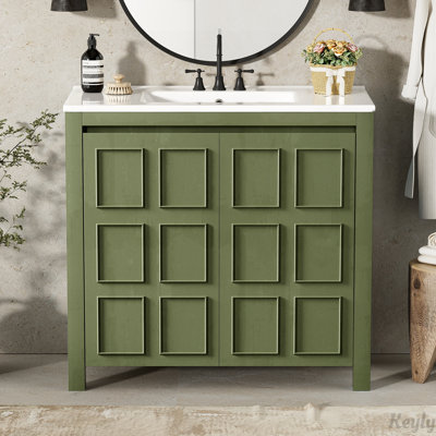 Organisateur de meuble-lavabo 36 "avec lavabo en céramique