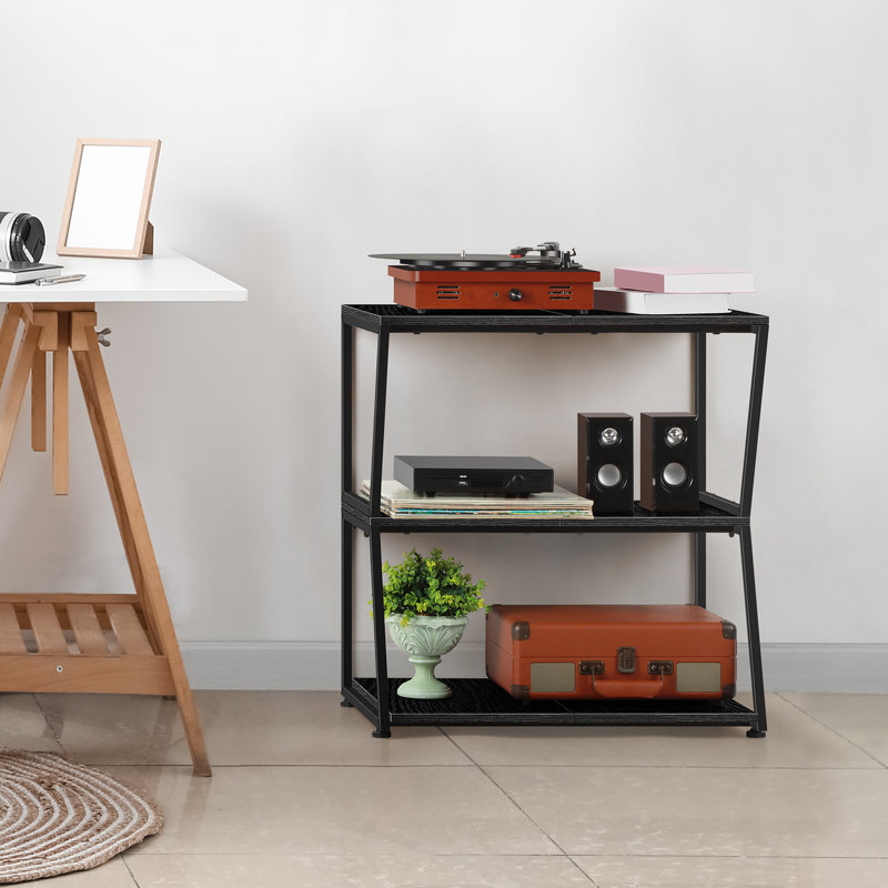 Rangement de bureau multi-usage à 3 niveaux, Noir mat