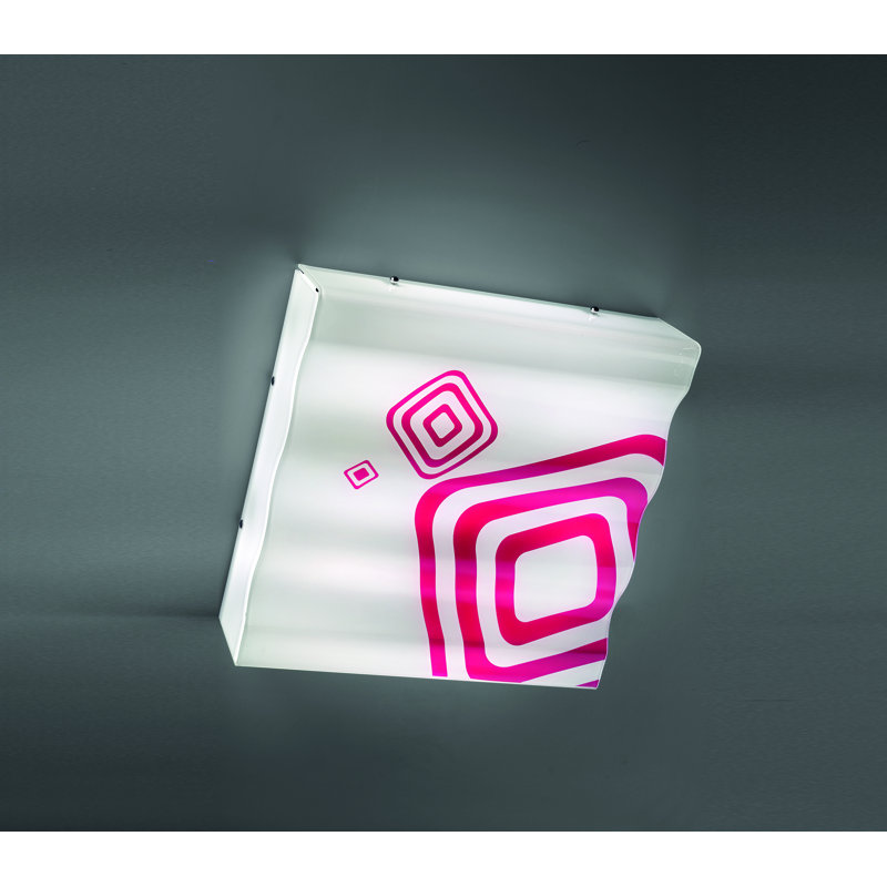 Ola Glass Flush Mount, Fuchsia, 2 x 2G11 24W