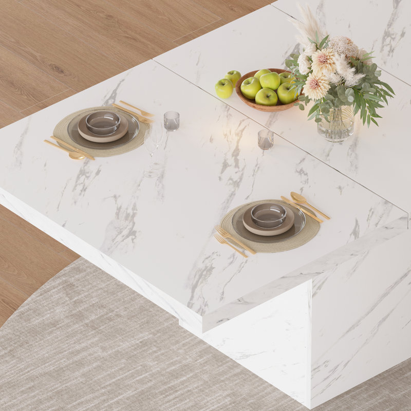 Table de salle à manger Eclat, Blanc, 29.92" H x 78.74" L x 36.22" W