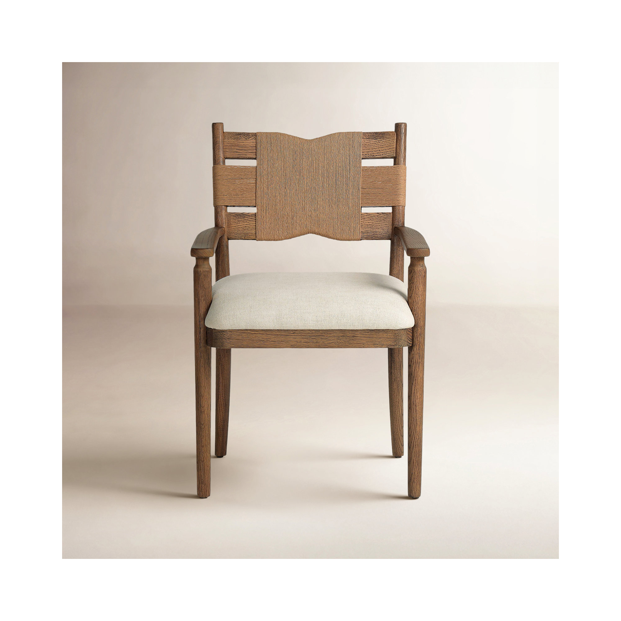 Tova Dining Armchair, Bergamo Parchment/Light Buff/Natural