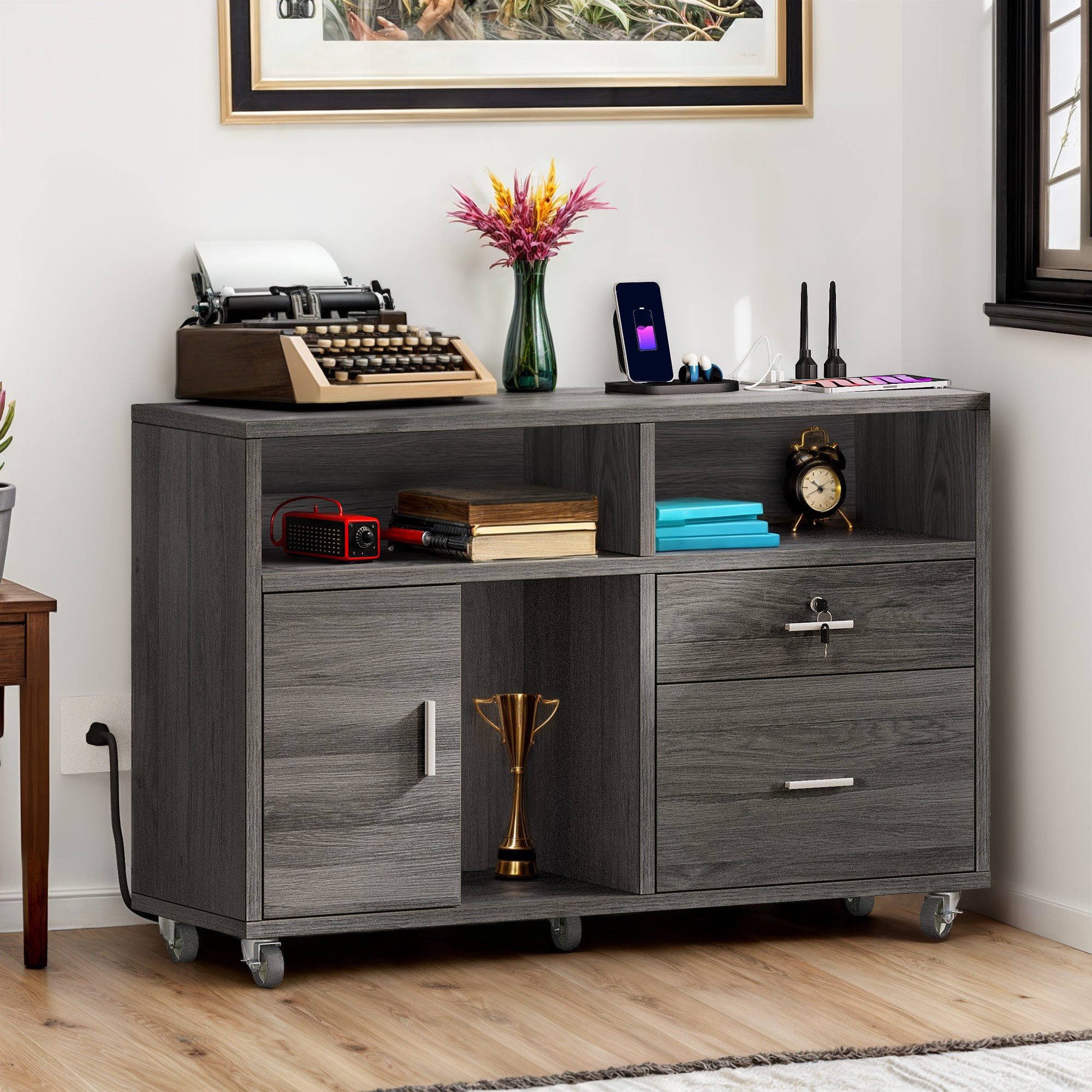 Ebern Designs Bronsyn 38'' Wide 2 -Drawer Mobile File Cabinet | Wayfair