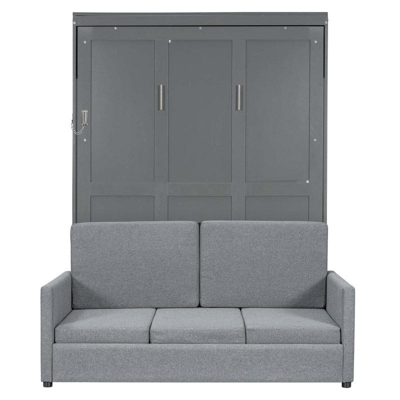 Multifunctional Murphy Bed with Integrated Sofa and Space-Saving Storage