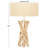 Light Brown Tews Driftwood Handmade 23" Table Lamp with Cream Linen Shade