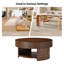 Table basse moderne en bois massif avec tablette de rangement inférieure cannelée 31,25 "Jadida-11434427