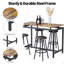 Ensemble de table de cuisine 5 pièces à hauteur de comptoir, table de bar avec 4 tabourets