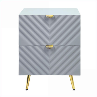 Table de chevet 2 tiroirs Gaines Grey