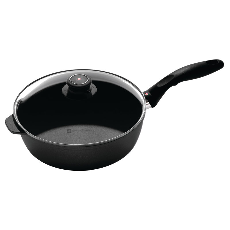 Swiss Diamond Stainless Steel Handle Saute Pan with Lid, 3.2 Quarts