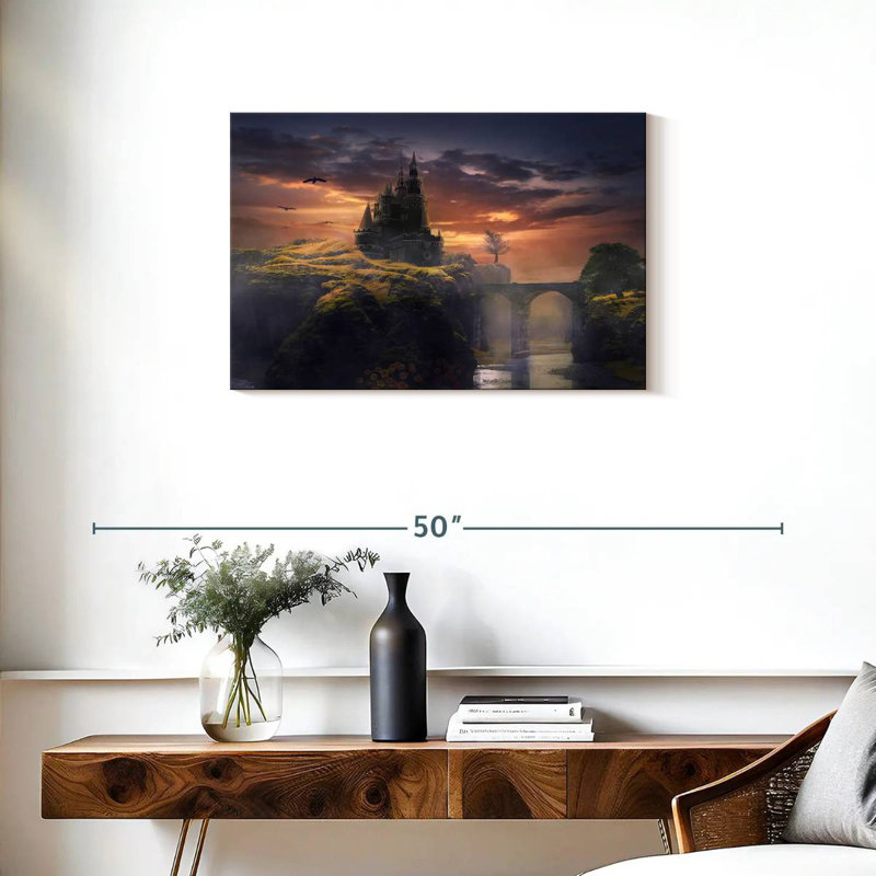 Lilie Castle Fantasy Landscape, 20" H x 30" W