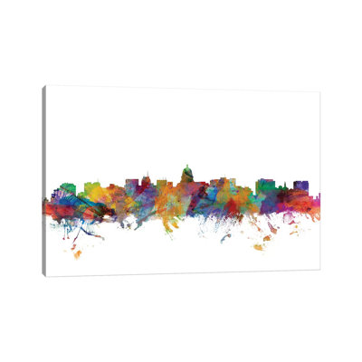 Madison, Wisconsin Skyline by Michael Tompsett - Wrapped Canvas Gallery-Wrapped Canvas Giclée