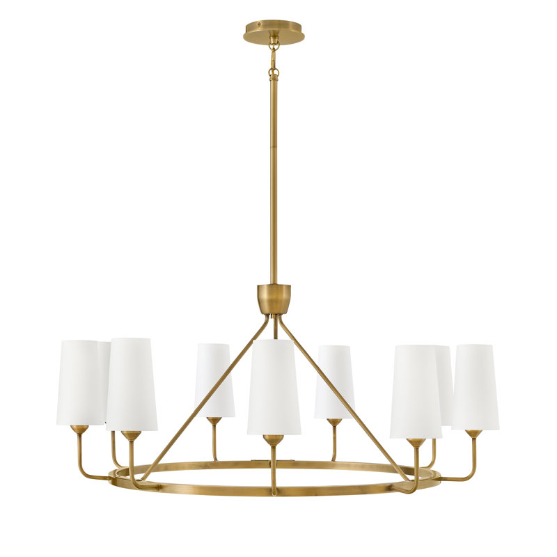 Ardea 9 - Light Dimmable Chandelier, Heritage Brass