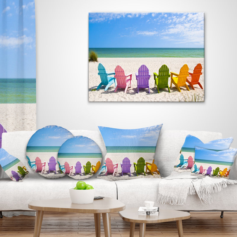 Coussin lombaire photo adirondack beach chaises mer