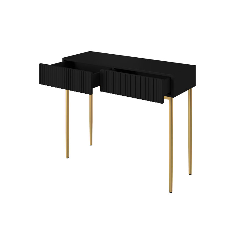Aleetha Secretary Desk, Black/Gold