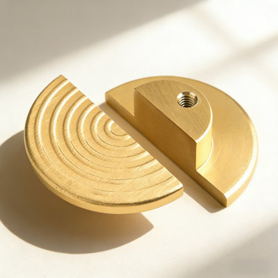 Modern Cabinet Pulls And Drawer Handles, Brushed Gold Finish, Single Hole Installation, Durable Aluminum Construction, 6-Pack For Kitchen, Bathroom, Dresser, And Furniture