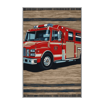 Machine Washable Transportation Gray Area Rug