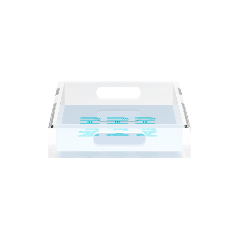 Mahjong Acrylic Decorative Tray, Blue, Rectangle, 12.5"W x 7.75"D x 2"H